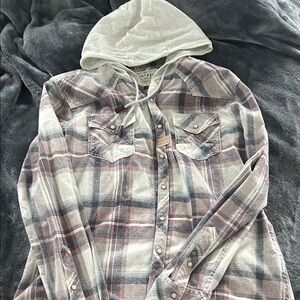 BKE Vintage Plaid Hoodie Shirt